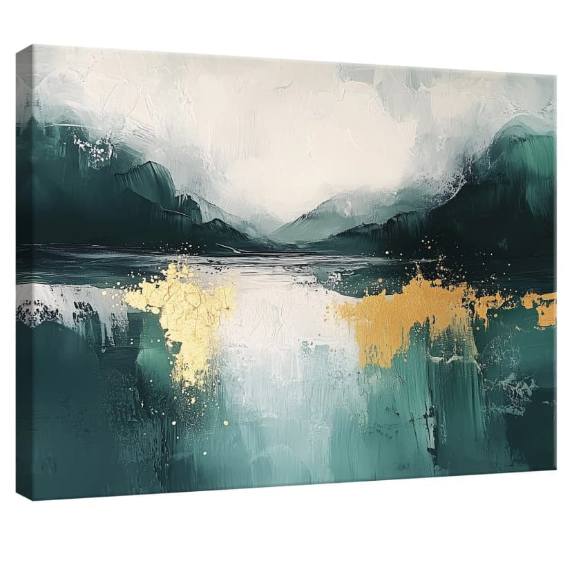 Leinwand Bilder Abstrakt Grün Gold Marmor Wandbild Leinwandbild Groß Wanddeko