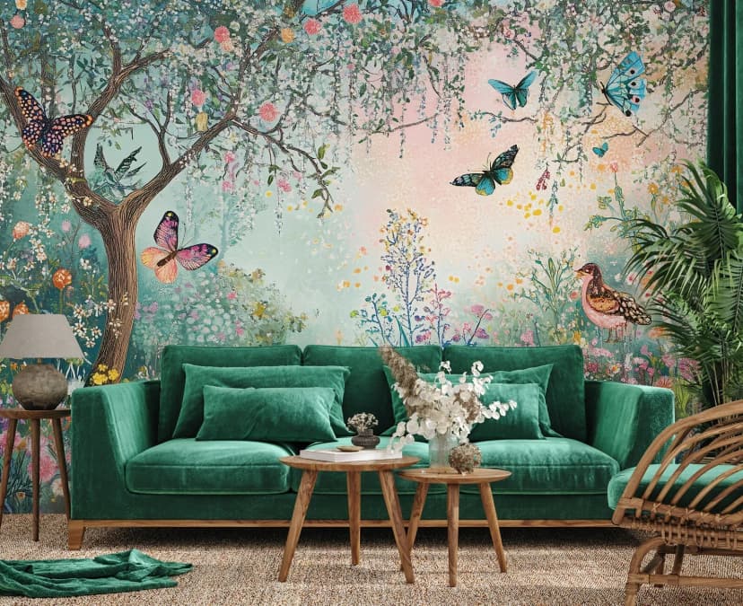 Fototapete Natur Garten Vögel Wohnzimmer VLIES TAPETE XXL + KLEISTER 173