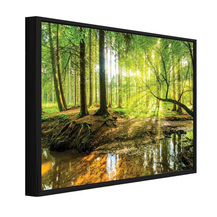 Leinwand Bilder mit Rahmen Wald Natur Grün Wandbild XXL Leinwandbild Wohnzimmer