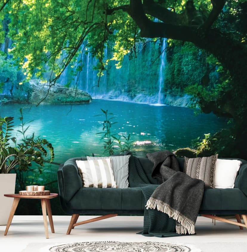 WASSERFALL WALD NATUR Vlies Fototapete Dschungel Wohnzimmer TAPETE + KLEISTER