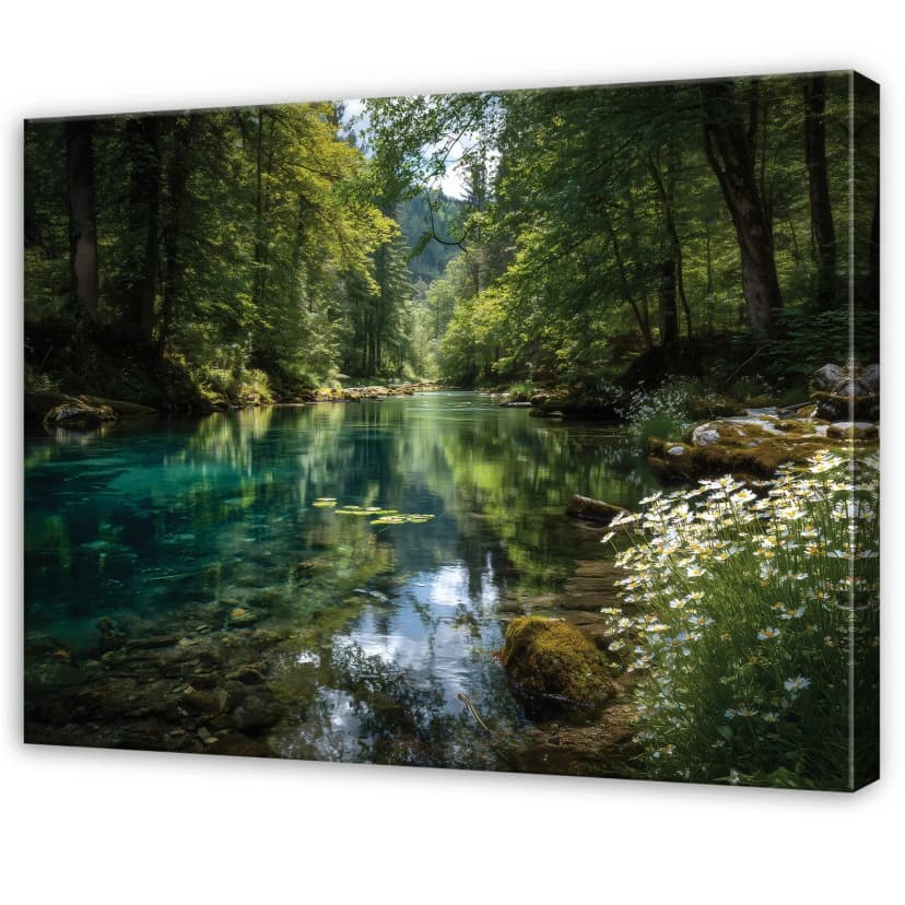 Leinwand Wald Grün Natur Wandbilder Groß Leinwandbild Wanddeko 208