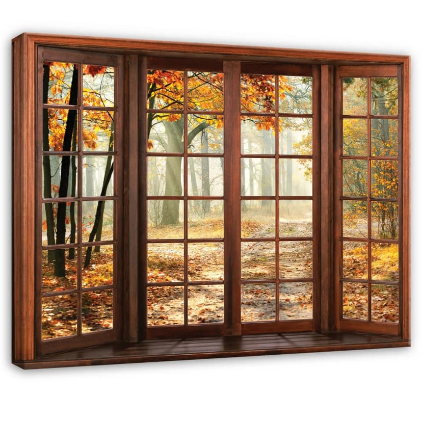 Leinwand Terrasse Herbst Landschaft Wandbilder Groß Leinwandbild Wanddeko 187