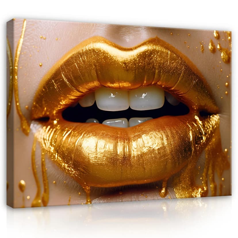 FRAU GESICHT LIPPEN Leinwandbild Groß Wandbilder Leinwand Bilder Canvas Wandbild
