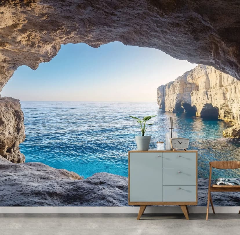 Fototapete Ozean Meer 3D Effekt Höhle Wohnzimmer VLIES TAPETE XXL + KLEISTER 316