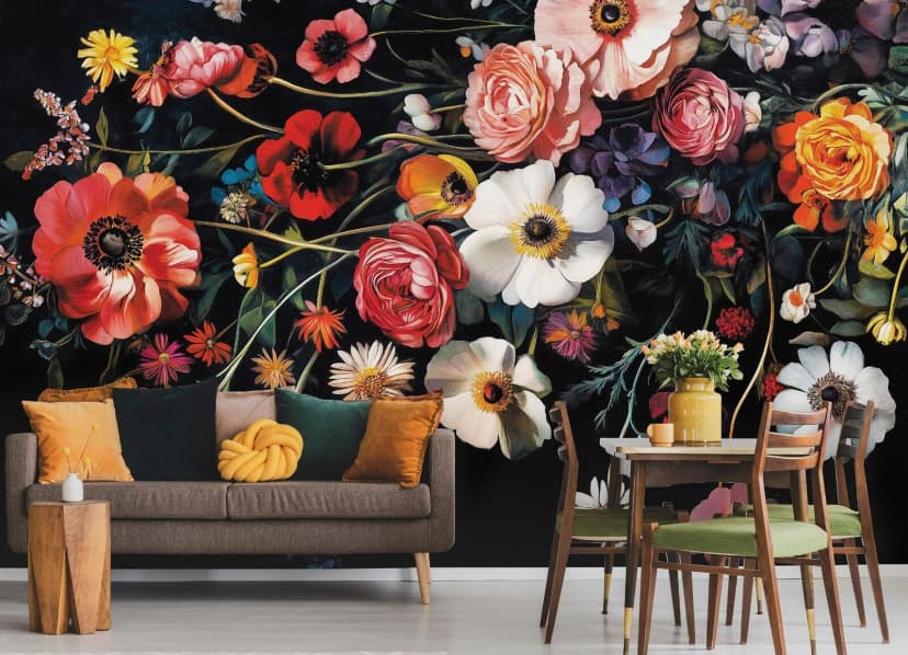 Fototapete Große Blumen Bunt Schlafzimmer VLIES TAPETE XXL + KLEISTER 280