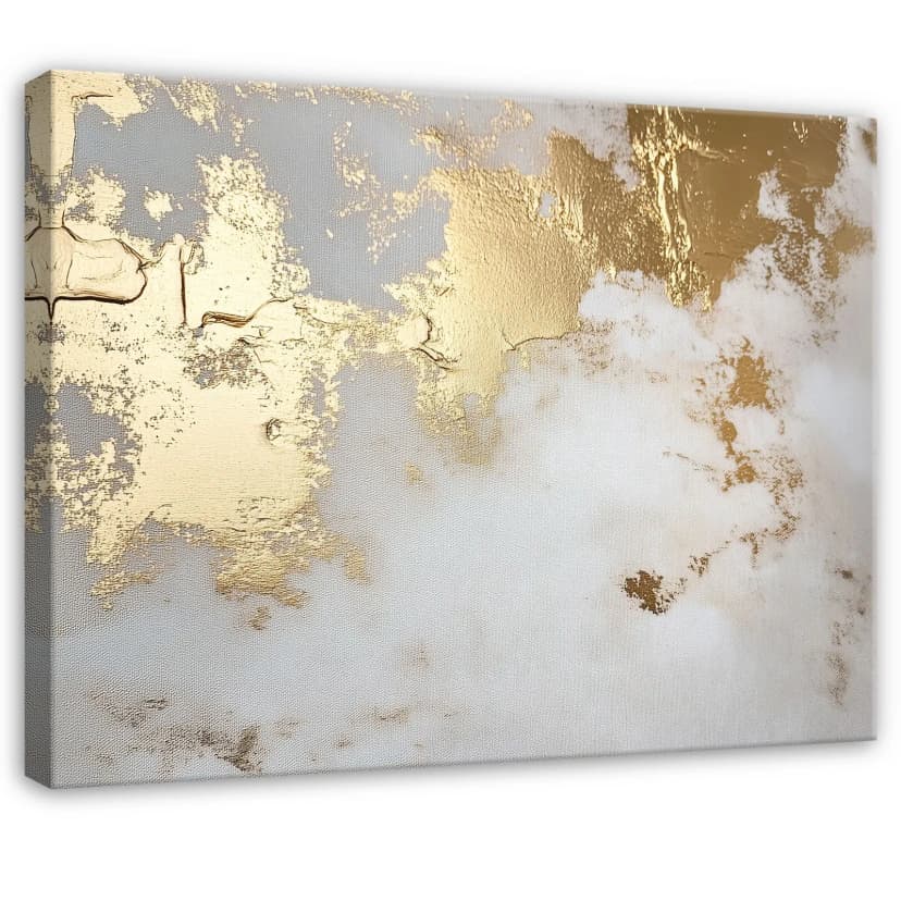 Leinwand Bilder Abstrakt Grau Gold Wandbilder Groß Leinwandbild XXL Wandbild 132