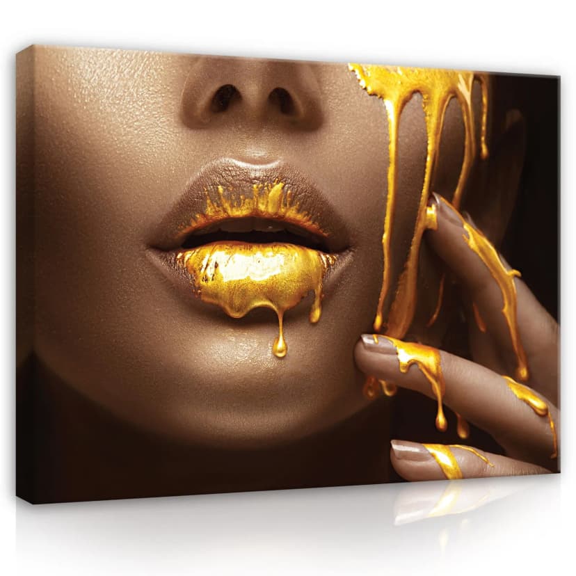 FRAU GESICHT LIPPEN Leinwandbild Groß Wandbilder Leinwand Bilder Canvas Wandbild