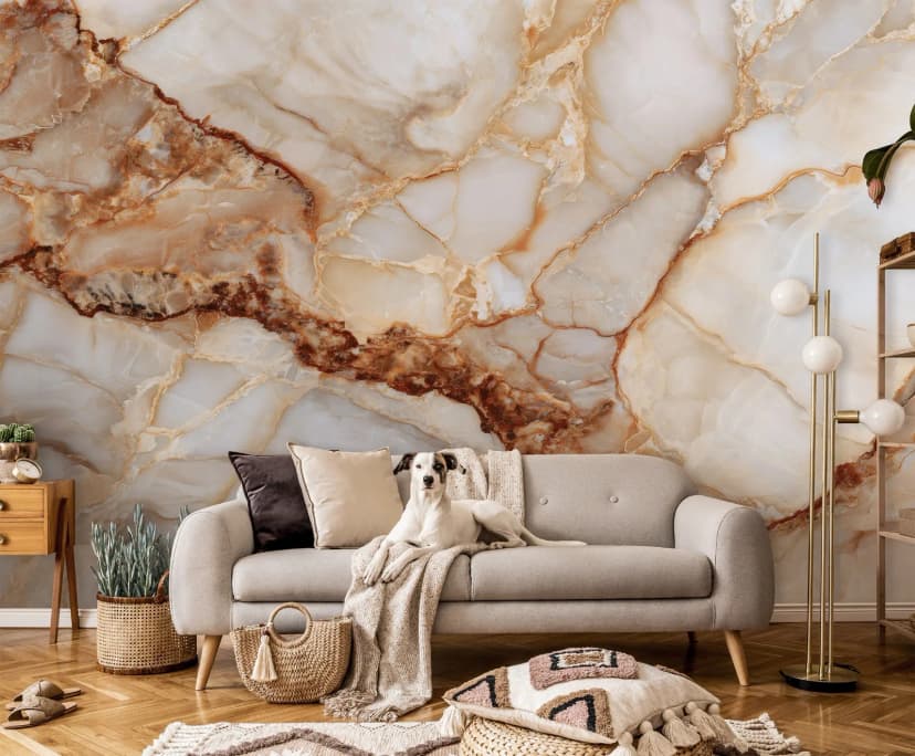 Fototapete Marmor Gold Orange Modern VLIES TAPETE XXL + KLEISTER 654