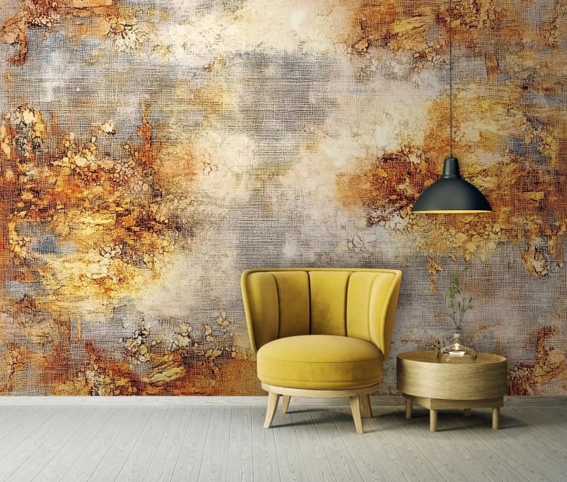 Fototapete Abstraktion Rost Gold Wohnzimmer VLIES TAPETE XXL + KLEISTER 216