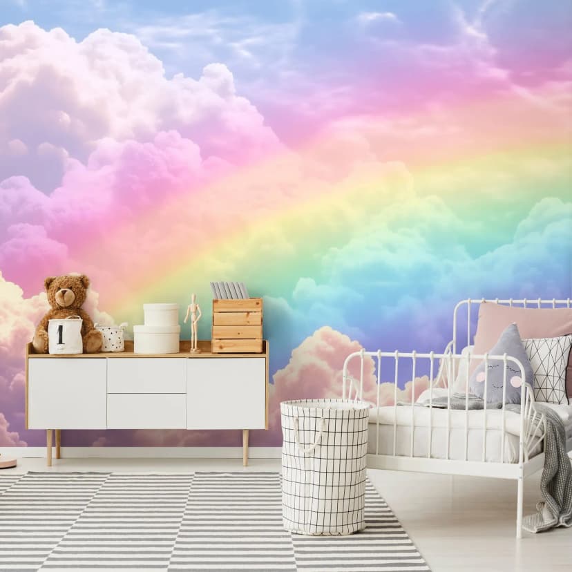 Fototapete Kinderzimmer Regenbogen am Himmel VLIES TAPETE XXL + KLEISTER 161