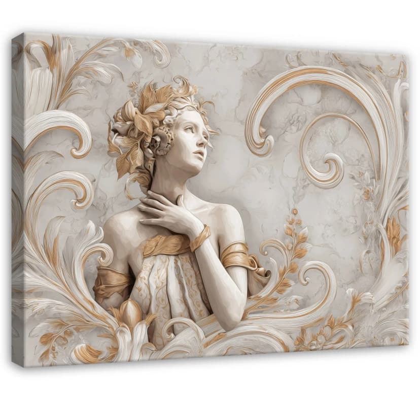 Leinwand Frau Weiß Gold Marmor Wandbilder Groß Leinwandbild Wanddeko 184