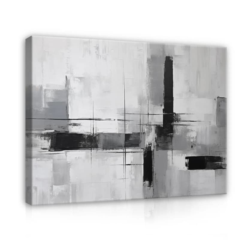 ABSTRAKT SCHWARZ GRAU Leinwand Bilder Wohnzimmer Bild Leinwandbild Wandbilder
