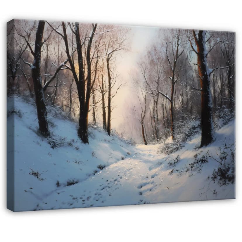 Leinwand Wald Winter Natur Weiß Wandbilder Groß Leinwandbild Wanddeko 151