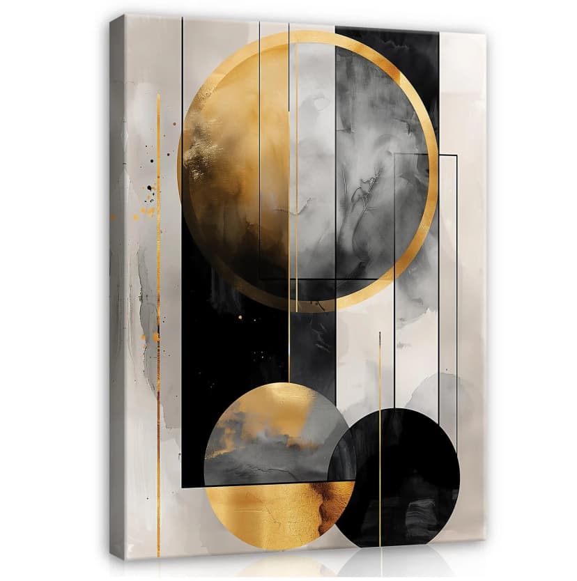 ABSTRAKT ART DECO Leinwand Bilder Wohnzimmer groß Bild Leinwandbild Wandbilder
