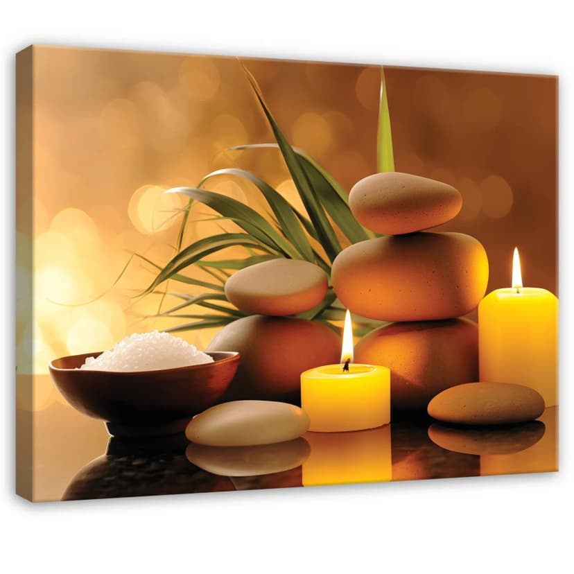 Leinwand Spa Steine Natur Modern Wandbilder Leinwandbild Wanddeko 257