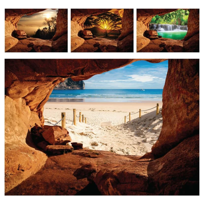 Fototapete 3D EFFEKT Wasserfall Afrika Strand Meer OSTSEE Wohnzimmer Savanne