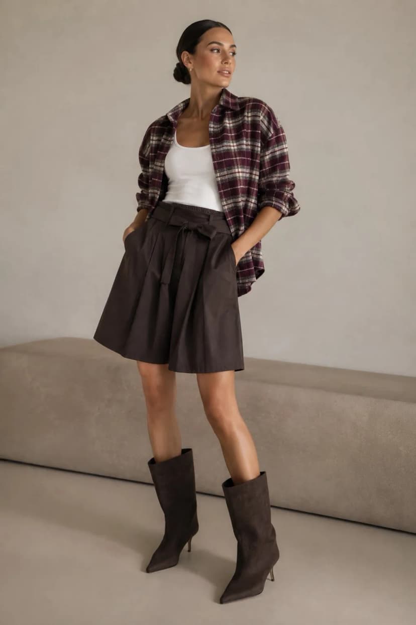 Damen Flanellhemd Bordeaux Karo Oversize Langarmhemd Kariert Herbst Winter