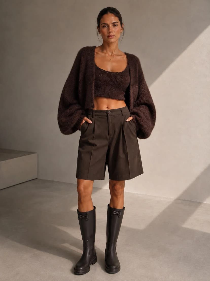 Damen Zweiteiliges Set Tanktop & Strickjacke