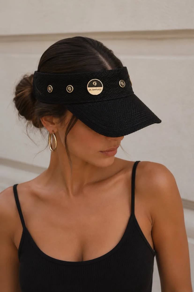 Gil Santucci Visor Kappe Sonnenblende Sonnenschutz Sonnenschild / Cap Schwarz