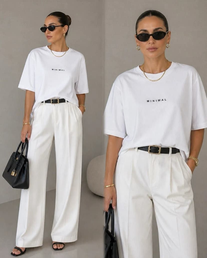 Damen T shirt Kurzarm Oberteil Basic Shirt Aufschrift „ Minimal“