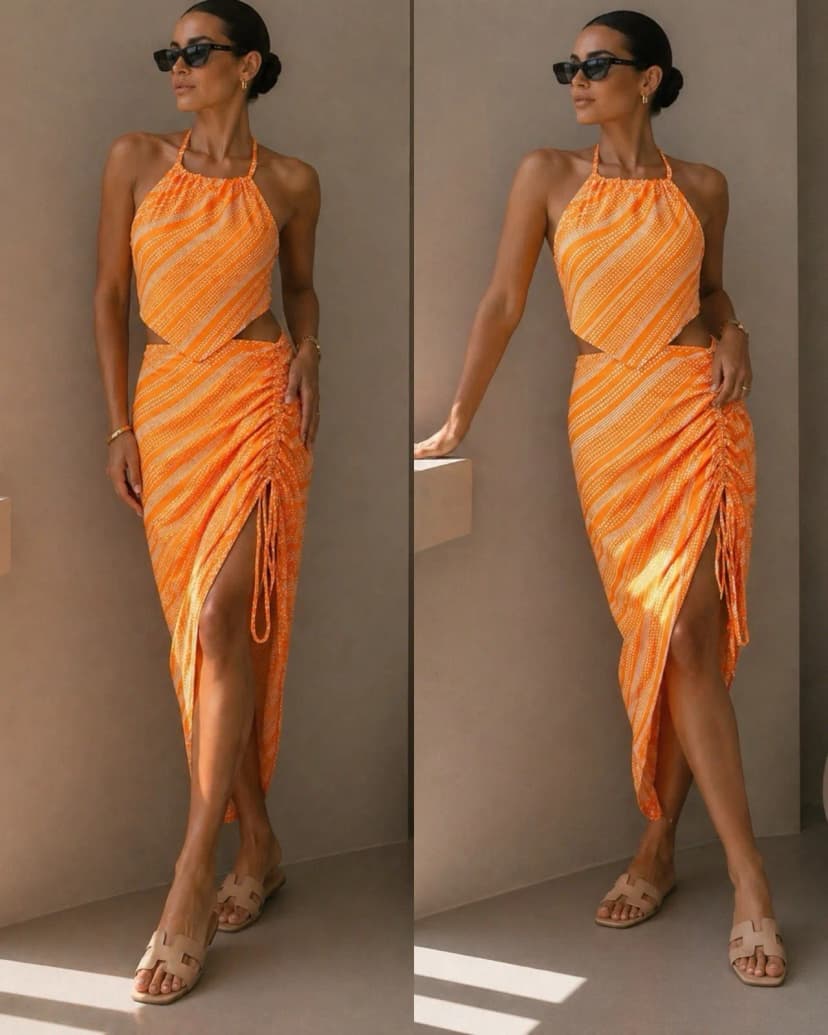Damen Zweiteiliges Set aus 100 % Viskose Sommerset Outfit S