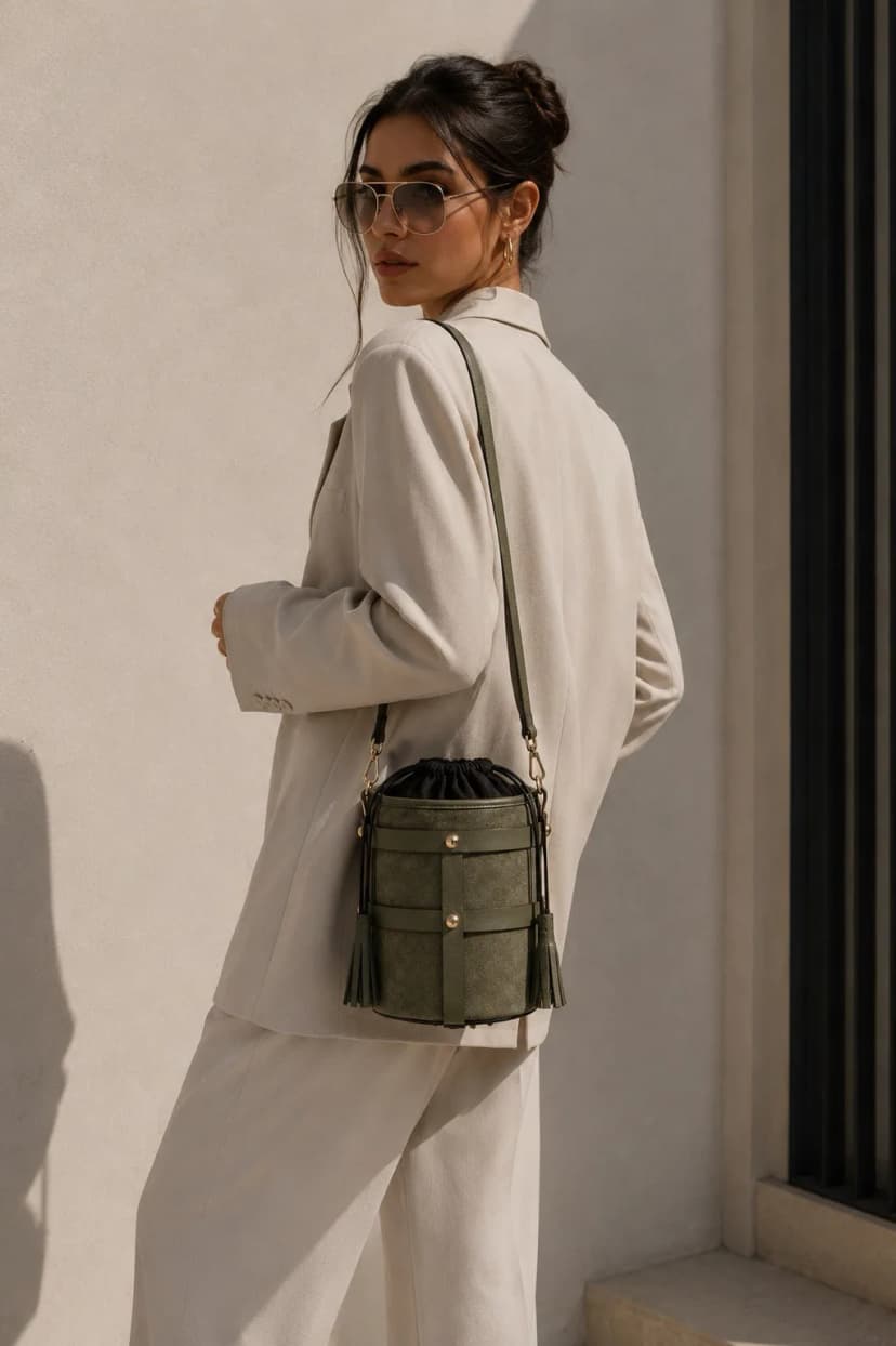Damentasche aus 100% Leder Handtasche Umhängetasche Schulter Beuteltasche
