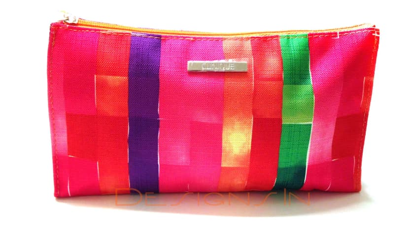 Clinique Geometric Orange/Purple/Green Tasche Neu