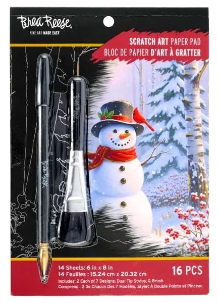 Brea Reese FROZEN WOODLANDS Scratch Art Papier Block 6" x 8" Weihnachten NEU