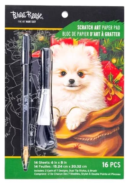 Brea Reese GIFT OF PETS Scratch Art Papier Block 6" x 8" NEU