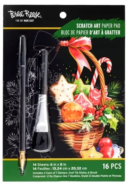 Brea Reese TREATS FOR SANTA Scratch Art Paper Block 6" x 8"