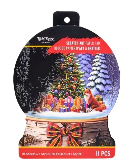 Brea Reese CHRISTMAS SNOW GLOBES Scratch Art Papierblock