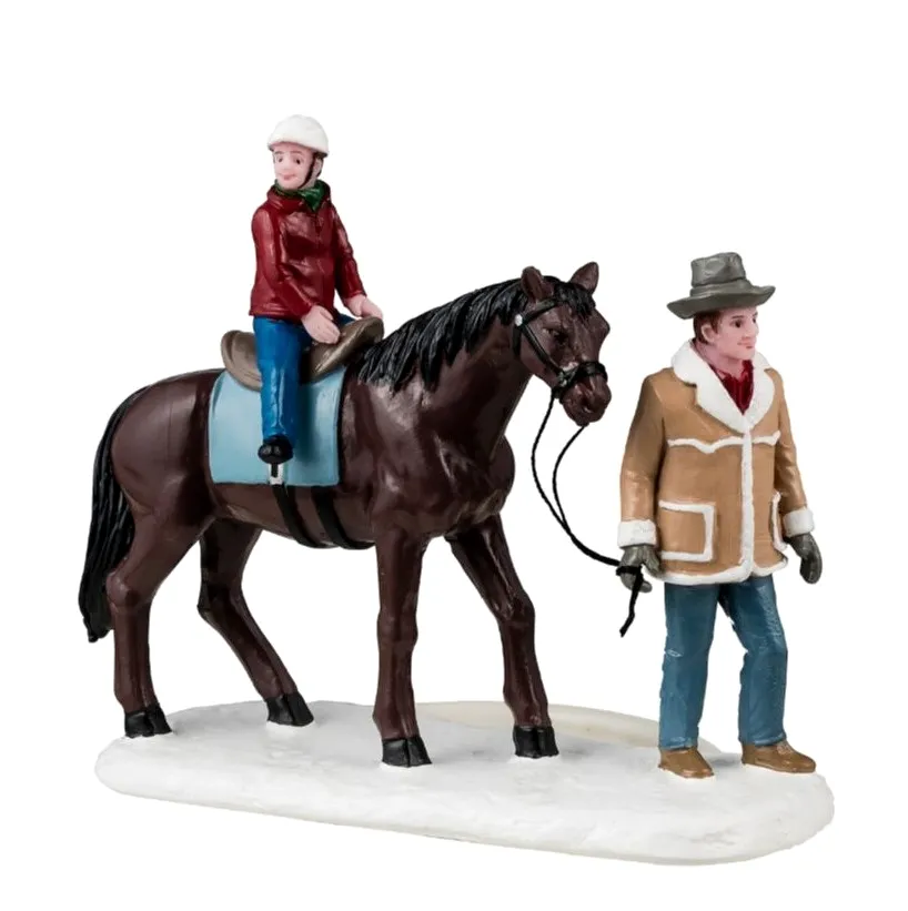 Lemax HAPPY TRAILS Reiten #42349 Vail Weihnachtsdorf Figuren 2024 NEU