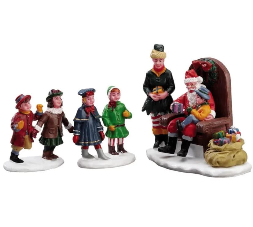 Lemax VISITING SANTA 3er Set # 62276 Weihnachtsdorf Figur NEU