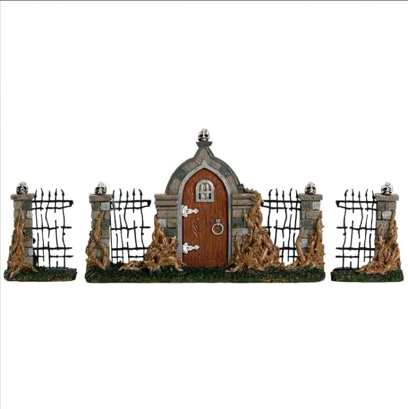 Lemax BRAMBLE GATE 3er Set # 84343 Halloween Spooky Town Dorf Zubehör NEU