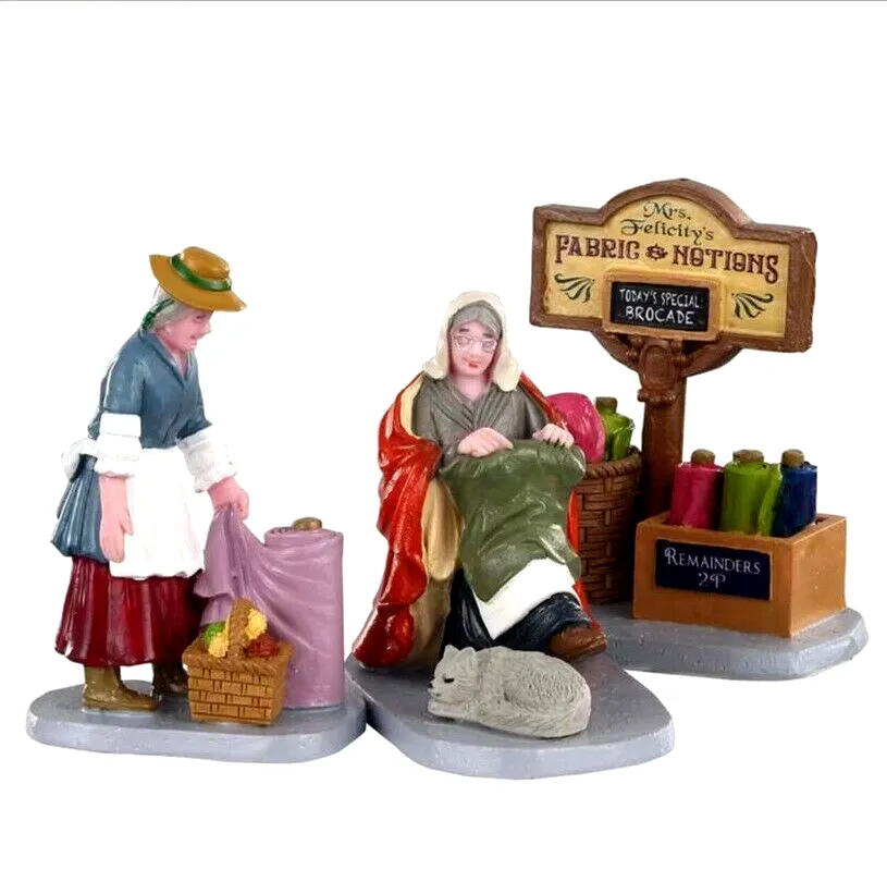 Lemax FABRIC VENDOR 3er Set #02951 Caddington Weihnachtsdorf Figuren NEU
