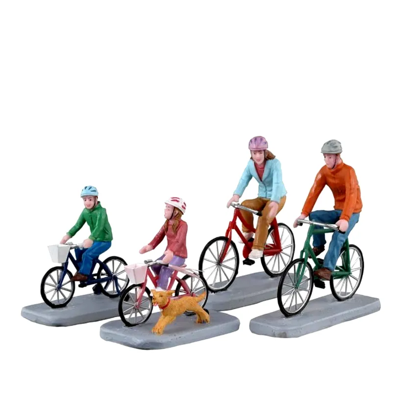 Lemax Family Bike Ride # 32220 Christmas Caddington Village Figuren NEU