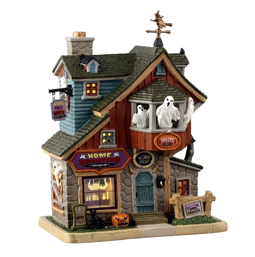 Lemax HOME HAUNTING SERVICES # 55303 Halloween Spooky Town beleuchtet NEU
