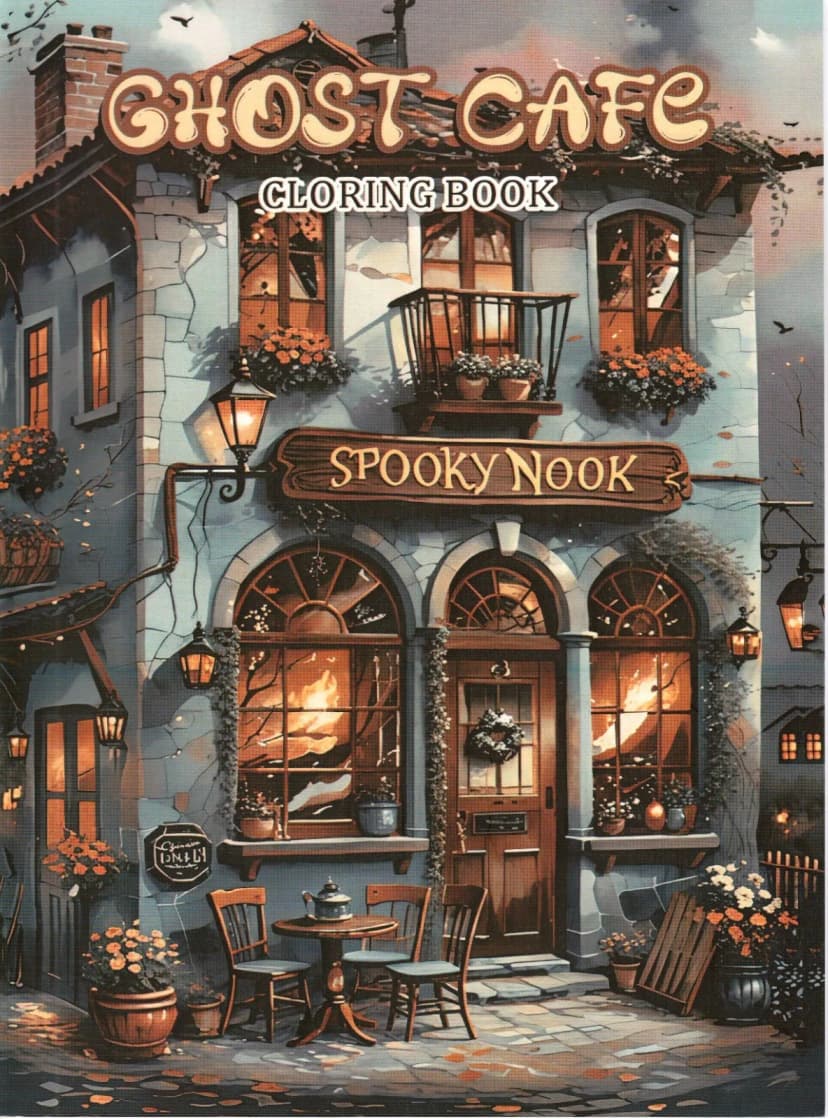 GHOST CAFE Spooky Nook Coloring Book NEW