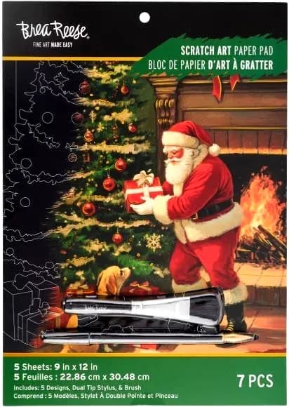 Brea Reese VINTAGE WEIHNACHTEN Scratch Art Papier Block 9" x 12" NEU