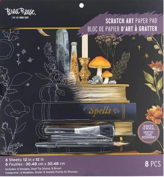Brea Reese COVEN Scratch Art Papier Block 12" x 12" Halloween NEU