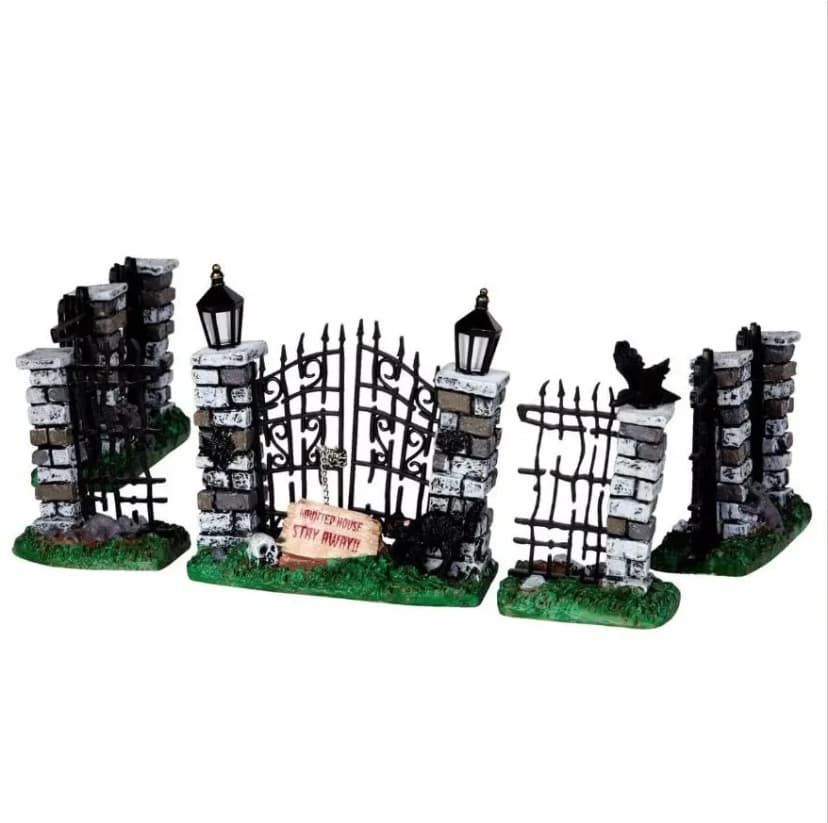 Lemax Spooky IRON GATE and FENCE #34606 Halloween Spooky Town Village NEU Sealed