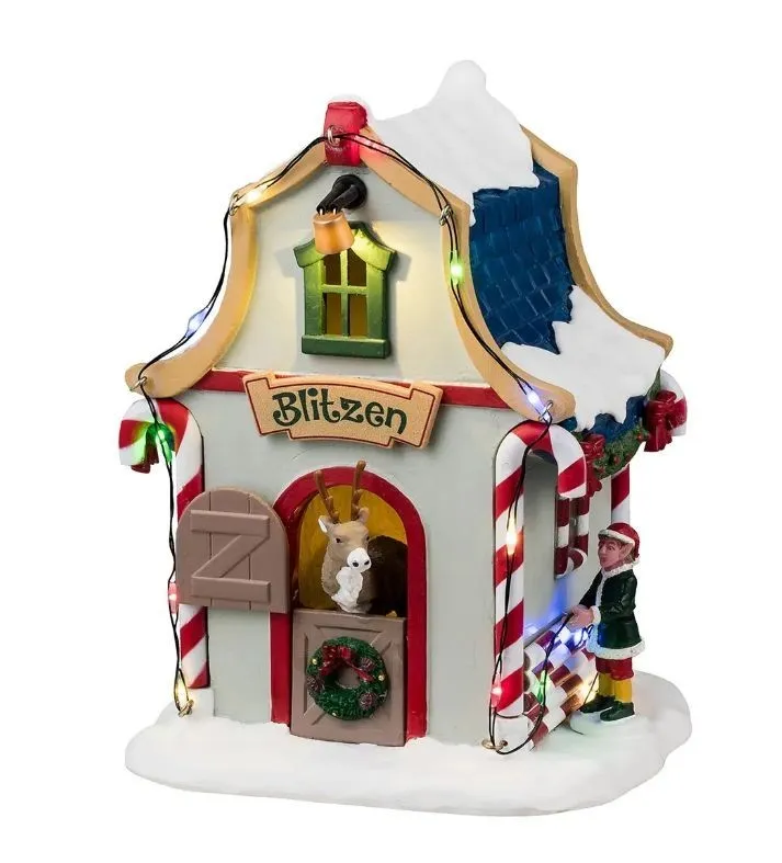 Lemax BLITZEN'S DEN # 44334 Weihnachtsdorf Tisch Akzent beleuchtet 2024 NEU