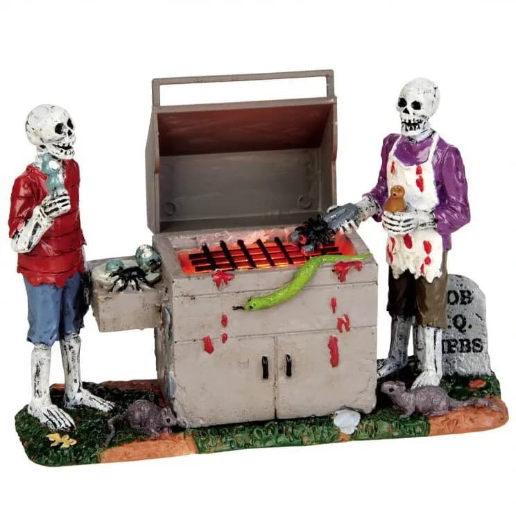 Lemax GORY GRILLIN Skeletons # 54912 Halloween Spooky Town Village Figur NEU