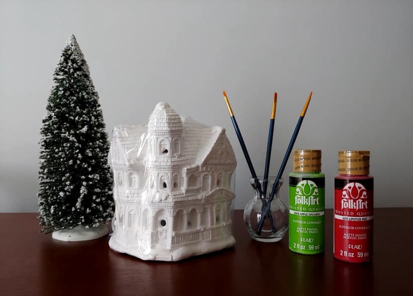 California Creations QUEEN ANN SE179 Weihnachtsdorf zum Bemalen