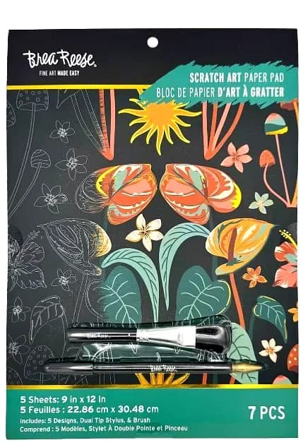 Brea Reese Boho Palmen Scratch Kunst Papier Block 9" x 12" NEU