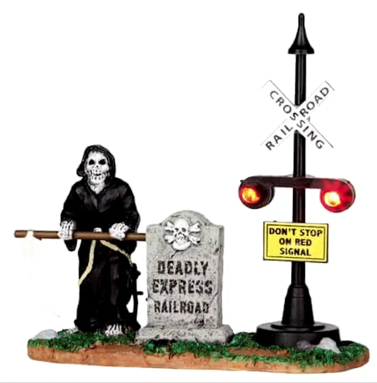 Lemax GRIM RAILWAY SWITCHMAN # 44746 Halloween Spooky Town 2014 Retired NEU