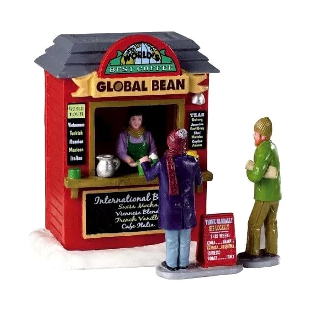 Lemax GLOBAL BEAN COFFEE KIOSK Set of 3 # 93439 Christmas Vail Village NEU