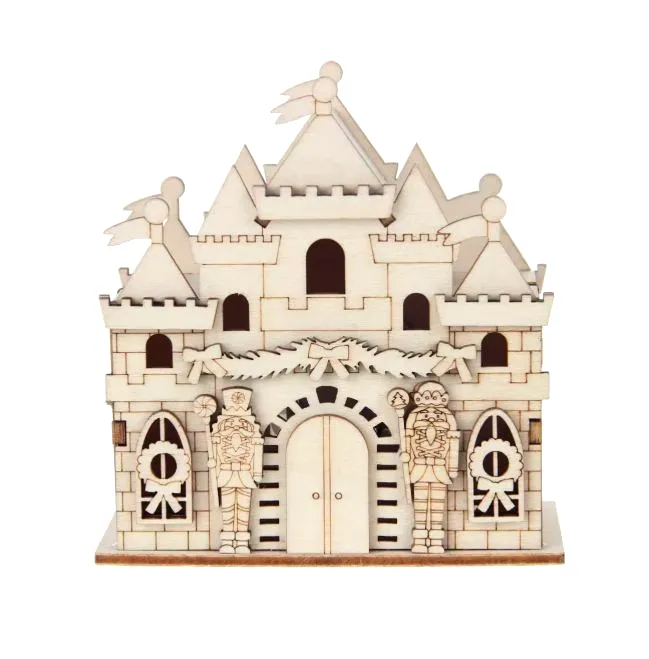 Dorf Schloss Zum Selbermachen LED Holz Dekor von Make Market 3,75"