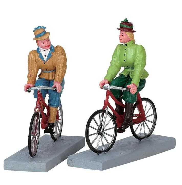 Lemax BLOOMERS AND BICYCLES 2er Set #72514 Weihnachtsdorf Figur 2017 NEU