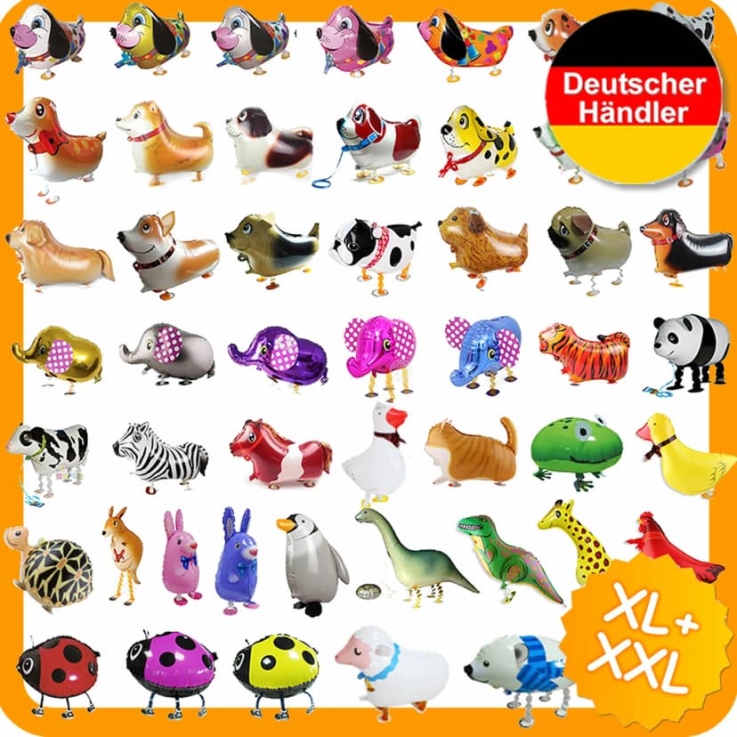 AIRWALKER TIERE FOLIENBALLON - Walking Luftballon Helium Ballon Party Geburtstag